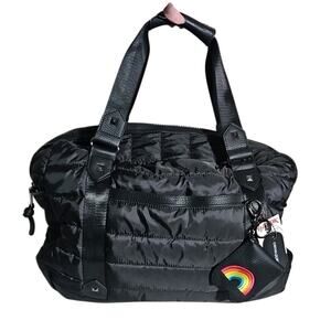 Cynthia Rowley Black Puffer Duffle Bag NWT Quilted Nylon Travel Weekender Lux